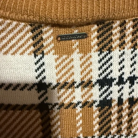Dickies Plaid Crew Neck Sweater -‎ Brown, White, and Black - Picture 5 of 6